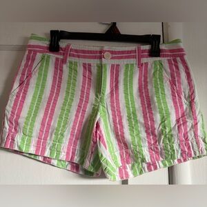 Lilly Pulitzer Pink and Green Striped Shorts